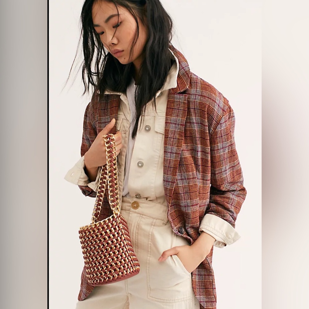 Free People Simply Plaid Blazer